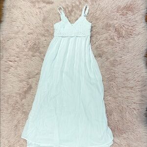 White Crochet Bodice Maxi Dress | Size Small
